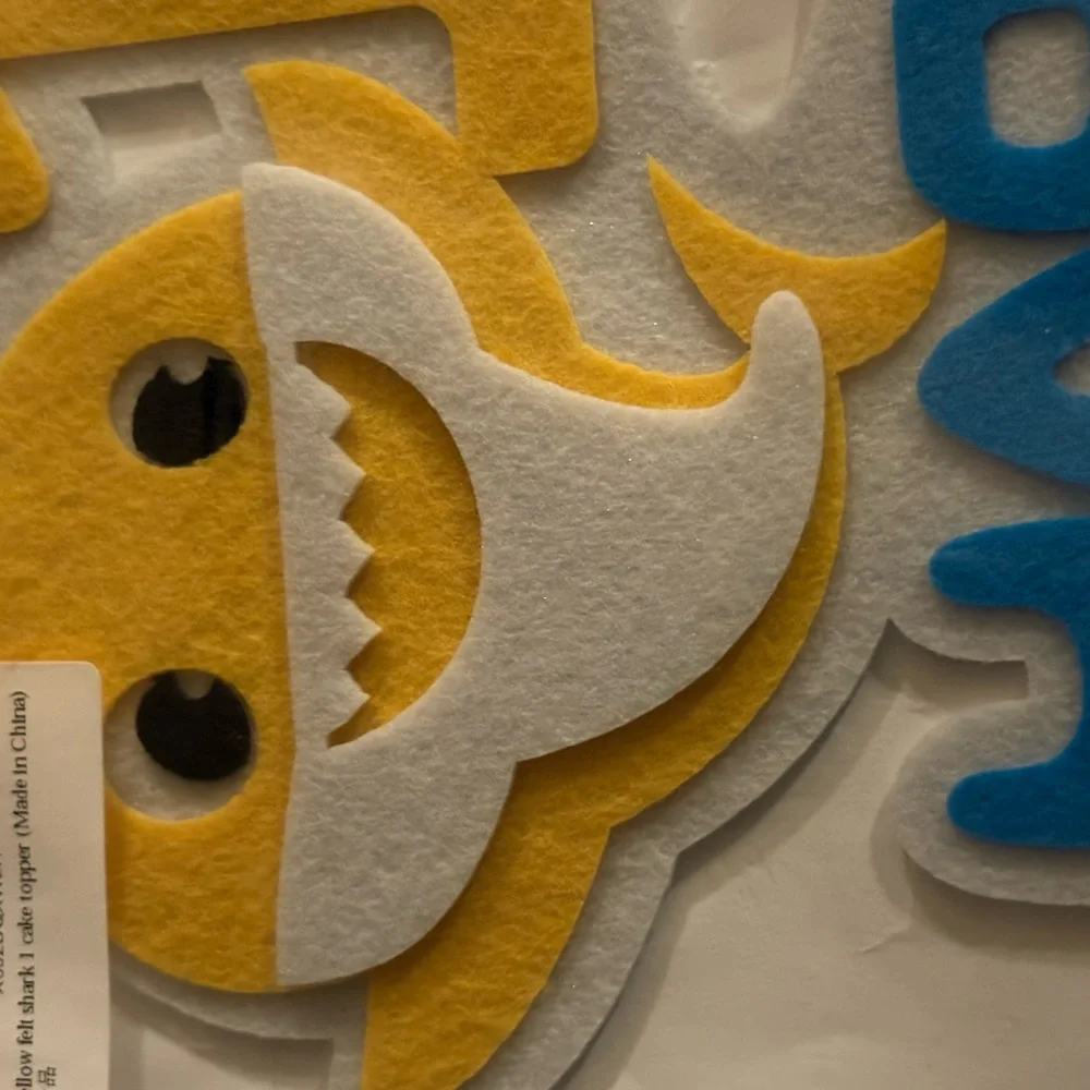 Baby Shark yellow and Blue Birthday Cake Topper